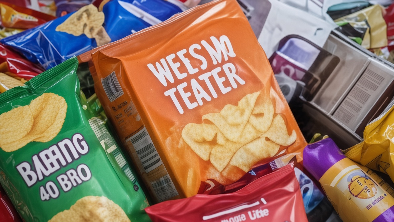 WEESMO TEATER orange bag in a snack box display